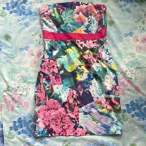 Cynthia Steffe Strapless Floral Dress